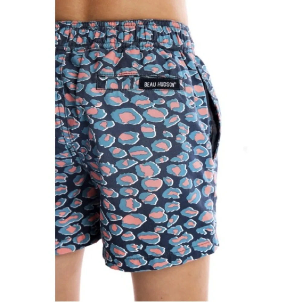 BEAU HUDSON Blue Toddler Leopard Swim Shorts 3T